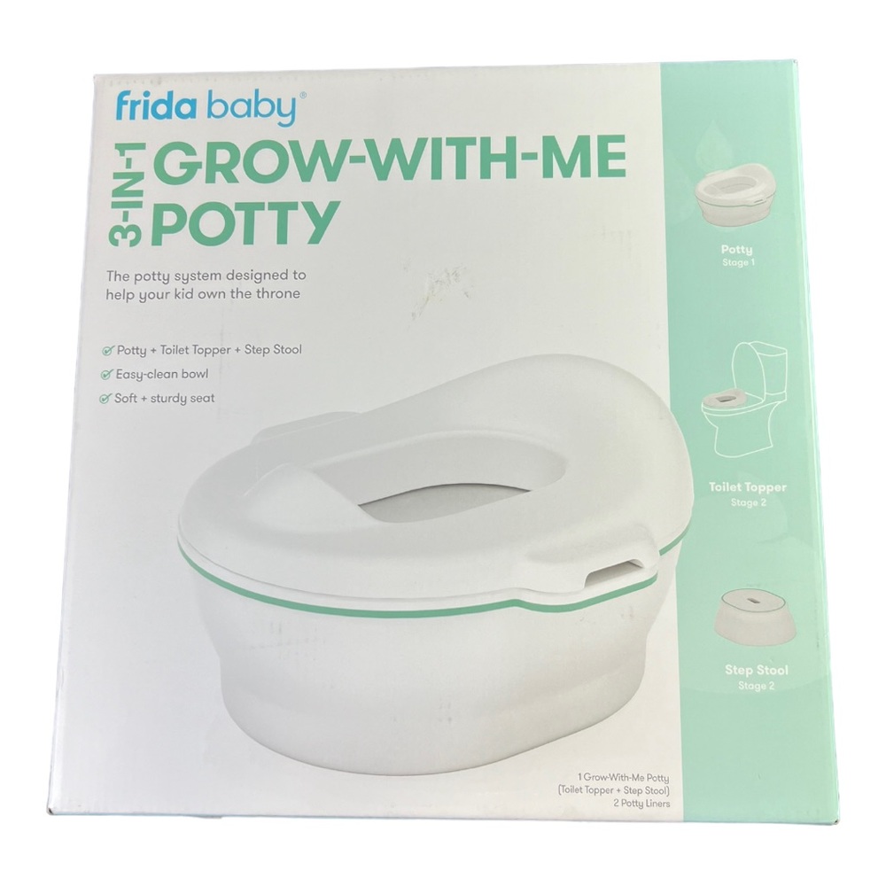 Frida baby all in one potty training kit step stool soft seat toilet topper bowl